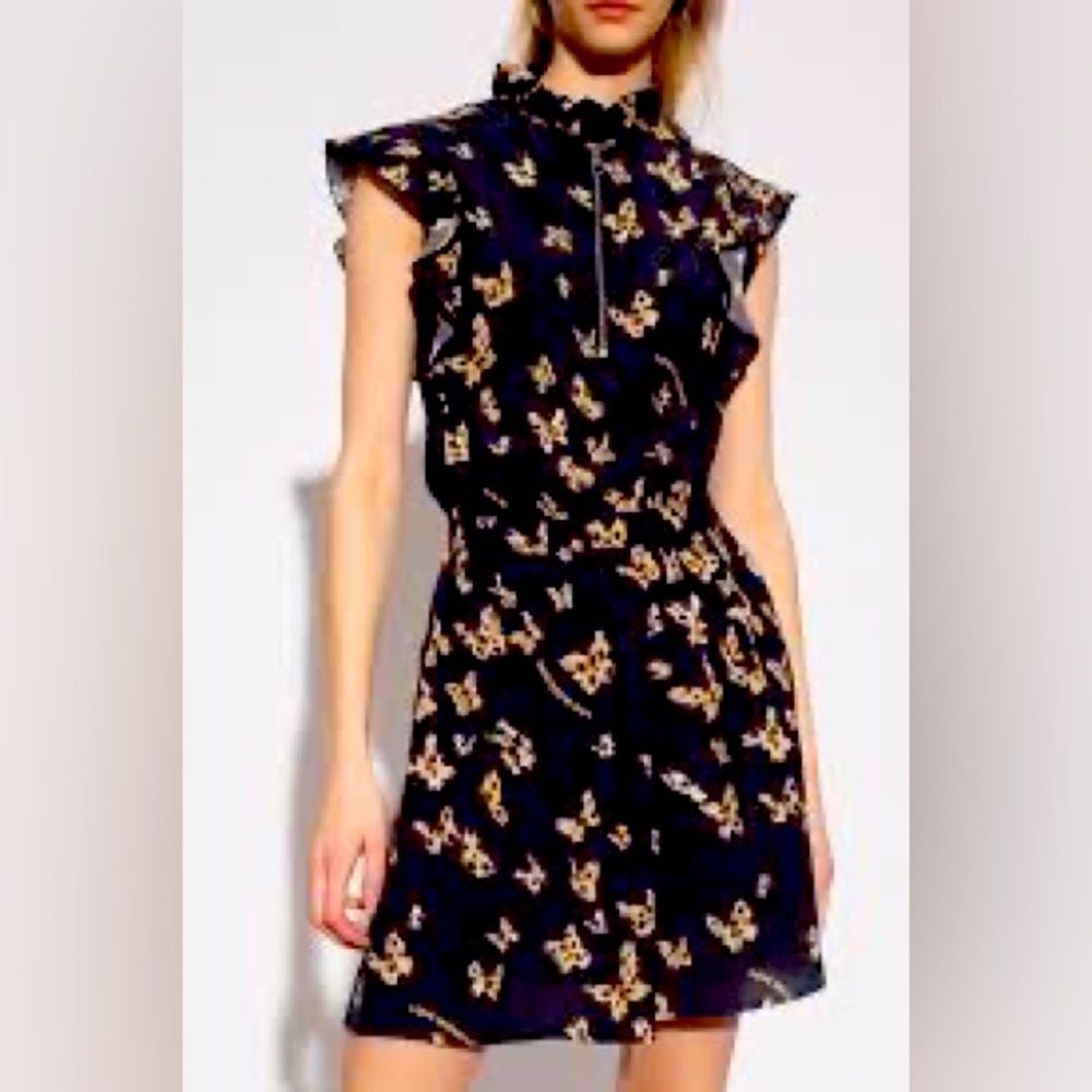Sold OutLove Moschinobutterfly print ruffle mini dress size 2 new with tags